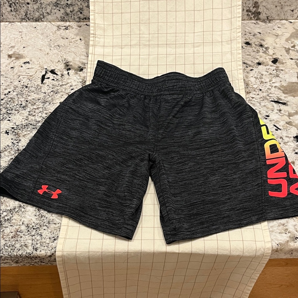 Under Armour Charcoal Shorts with Vibrant Logo